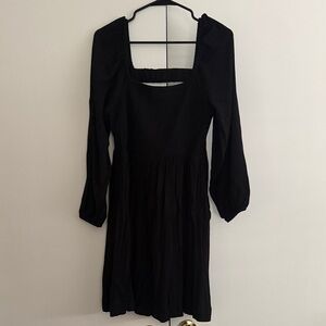 Smocked Mini Dress Long Sleeve